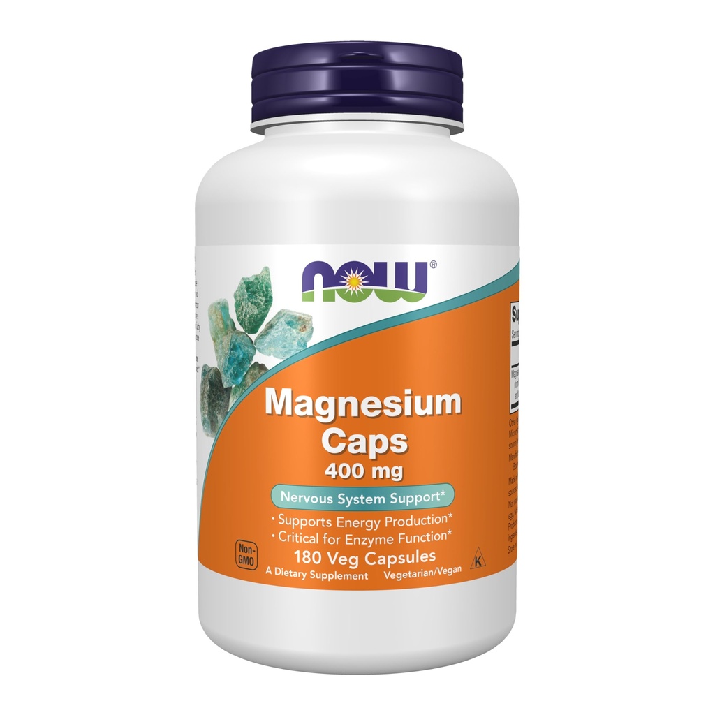 JETZT Nahrungsergänzungsmittel, Magnesium 400 mg, Enzymfunktion*, Nervous System Support*, 180 Veg Kapseln
