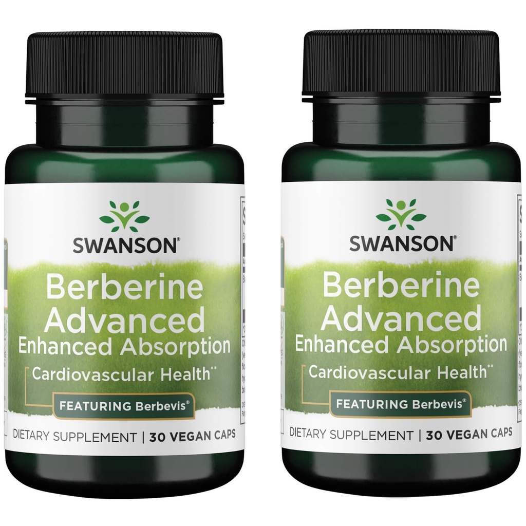 Swanson Berberine Advanced Enhanced Absorption - Mit Berbevis 550 mg 30 Veg Caps (2 Pack)