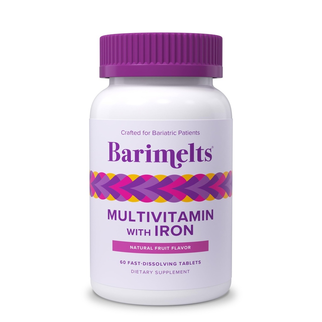 BariMelts Bariatric Multivitamin mit Eisen, 60 Fast-Dissolving Tabletten (1-Monat-Versorgung), Sugar-Free Bariatric Vitamins für Frauen, Natürliche Frucht Geschmack