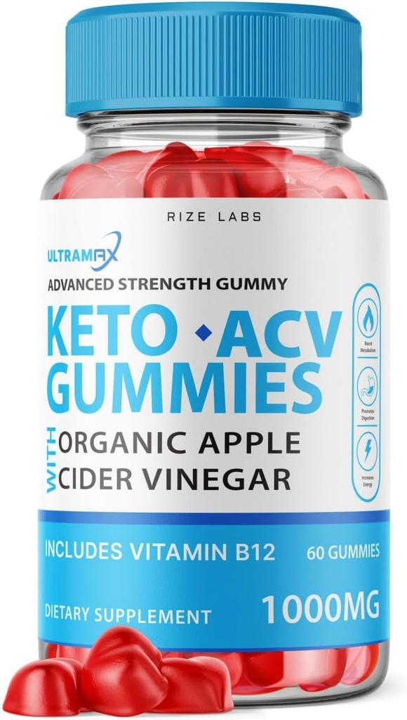 rize labs - Ultra Max Keto ACV Gummis für Advanced Weight Loss mit Apple Cider Essig, Ergänzung hilft bei der Reduzierung von Belly Fat, für Extra Strength (60 Gummis)