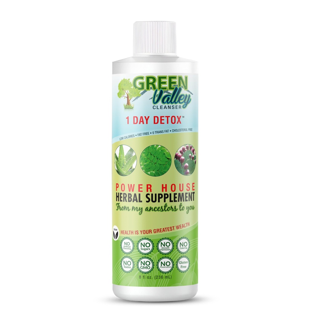 Green Valley Cleanser – Natürliche Kräuter Colon Cleanse Detox Ergänzung | Unterstützt Verdauung, Bloating Relief & Regularity | 8 oz Flüssigkeit