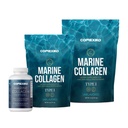 CORREXIKO Marine Collagen Supplement Pillen & Powder Bundle - Inklusive 10.000mg Doppelhydrolysiertes Kollagenpulver 15 oz & 5oz und 1800mg Collagen Peptide 120 Kapseln - für Haar, Haut und Nägel
