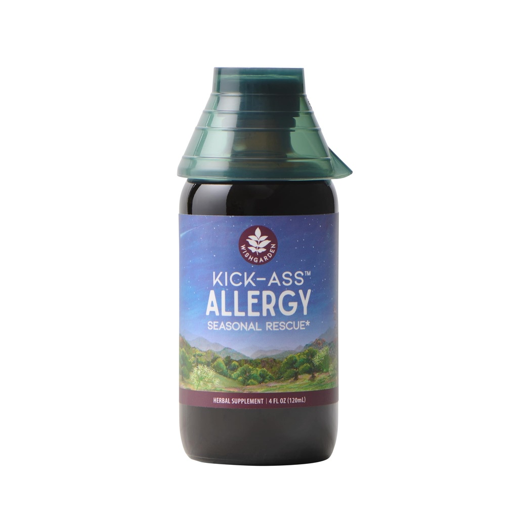 WishGarden Kräuter Kick-Ass Allergy - Plant-Based Non-Drowsy Herbal Allergy Supplement mit Nettle Leaf, Echinacea, & Yerba Santa, Unterstützt gesunde Histamin Antwort auf Saisonale Irritants, 4oz