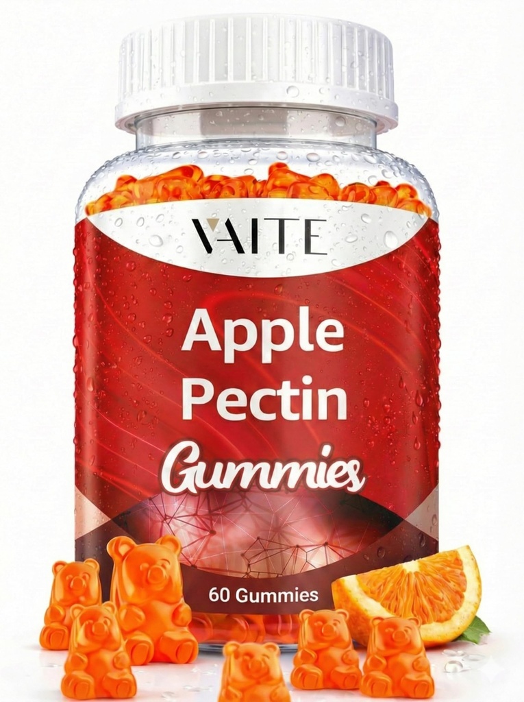 Apple Pectin Gummis - High-Fiber-Ergänzung mit 2000mg Natürliche Cholesterin-Unterstützung, fördert Verdauungs-Wellness & Stomach Komfort, Non-GMO & Gluten Kostenlose Kräuter-Ergänzungen - 60 Vegan Gummy