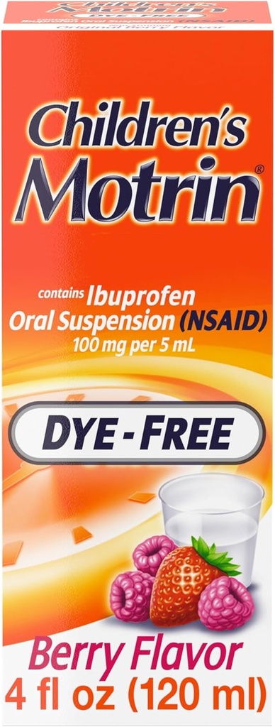 Kinder Motrin Oral Suspension Medizin für Kinder, 100mg Ibuprofen, Berry Flavored, 4 fl. oz
