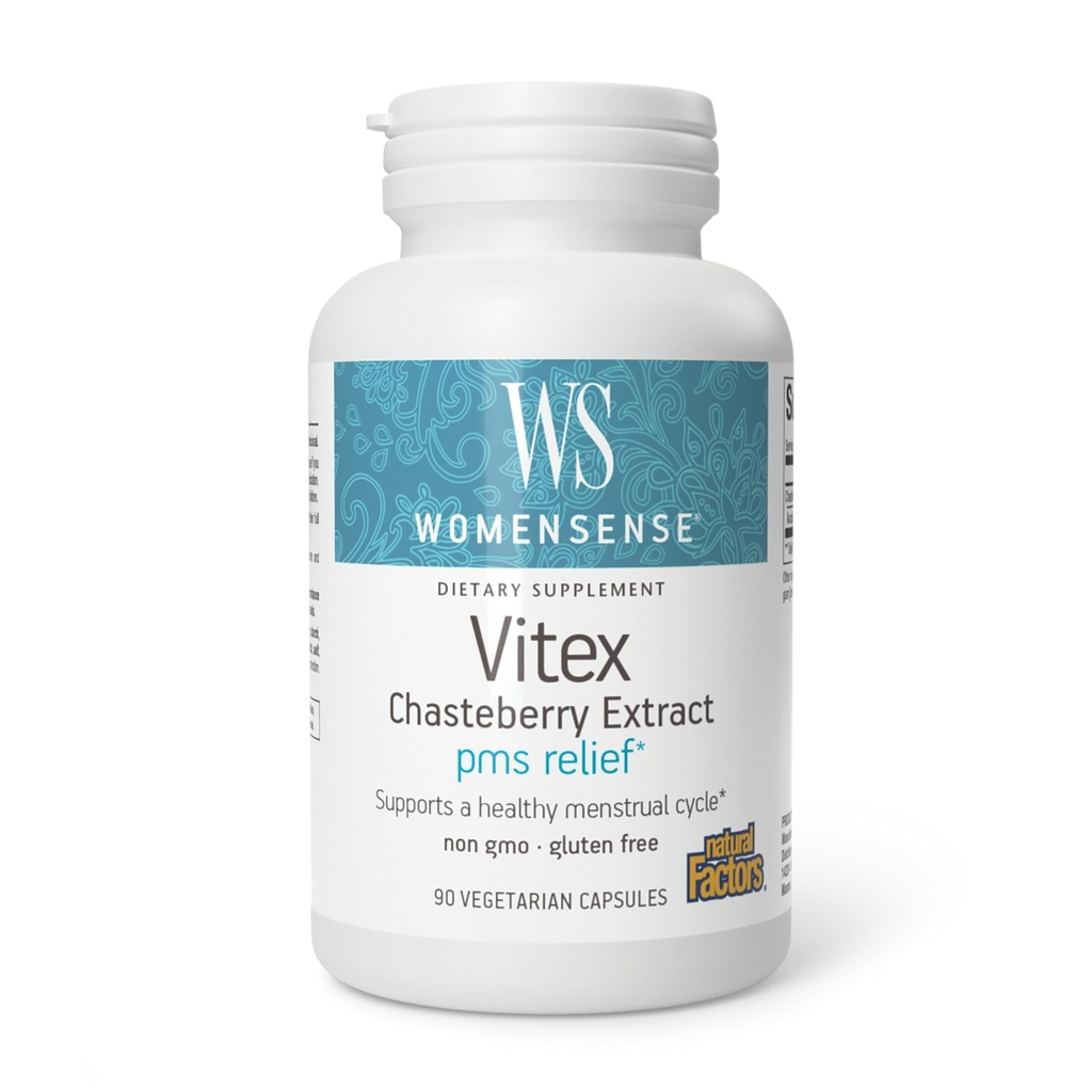 WomenSense von natürlichen Faktoren, Vitex Chasteberry Extrakt, Hilft beruhigen Symptome von PMS und Menopause, 90 Kapseln (90 Portionen)