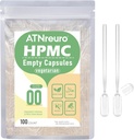 00 Leere Vegan Kapseln mit 2 Micro Spoons - 100 Zähler leere vegetarische Kapsel - Leere Pillen Kapseln für Pulver Ergänzungen