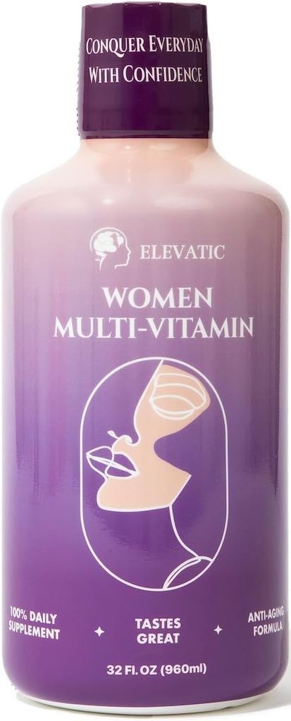 Flüssiges Multivitamin für Damen - 32Fl.oz (960ml) - Entsperren Sie die geheime Rezept | Energie und Schönheit Booster | 100% Bio Aloe Vera Liquid Multivitamin für Glowing Haut und Vibrant Gesundheit