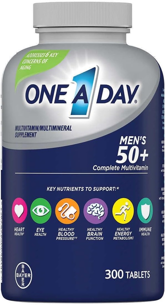 One A Day Men's 50 Plus Advantage Multi-Vitamins, SPECIALPack of 300 Count