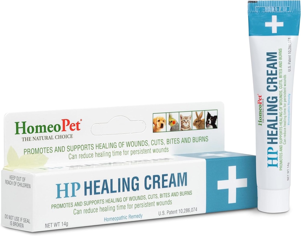 HomeoPet HP Healing Cream, Safe and Natural Skin-Healing Ointment for Cats and Dogs, 14 Grams