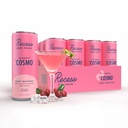 Recess Zero Proof Craft Mocktails, Alcohol Free Drinks, With Adaptogens, Non-Alcoholic Beverage Replacement, Mixer, Celebration, Party, (Classic Cosmo, 12oz, Pack of 12)