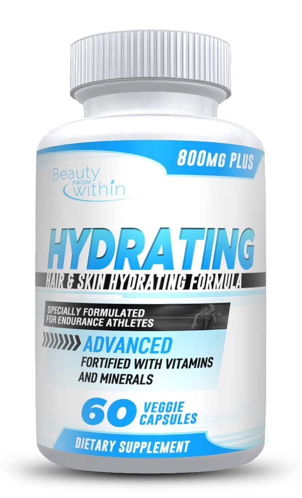 Hair & Skin Hydration Vitamin Supplement - unterstützt Elastizität, Feuchtigkeit in Haar und Haut für längere, stärkere und gesündere Haare - mit leistungsstarken anti-Aging Eigenschaften