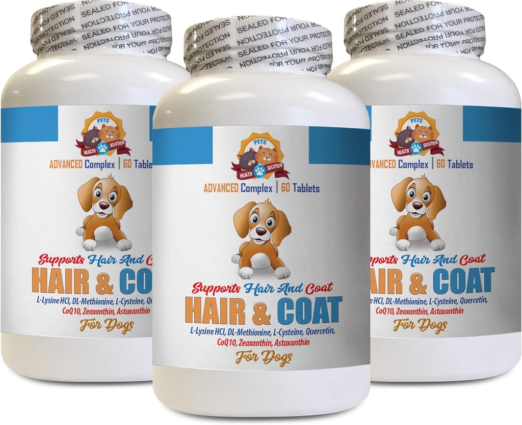 Immun-Boost für Hunde - Hunde-Haar-Haar-und-Kissen-Gesundheit - Nail-Gesundheit - Hunde-Antioxidantien-Ergänzungen - 3 Flaschen (180 Tabletten)
