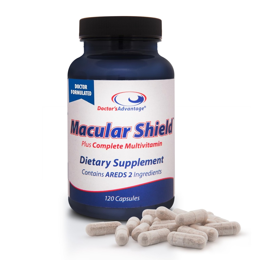 Der Vorteil Macular Shield Eye Vitamins Plus Multivitamin – 120 Kapseln, 30-Tage-Versorgung – Lutein und Zeaxanthin-Ergänzungen mit AREDS 2® Vision Ingredients & Complete Multivitamin Complex