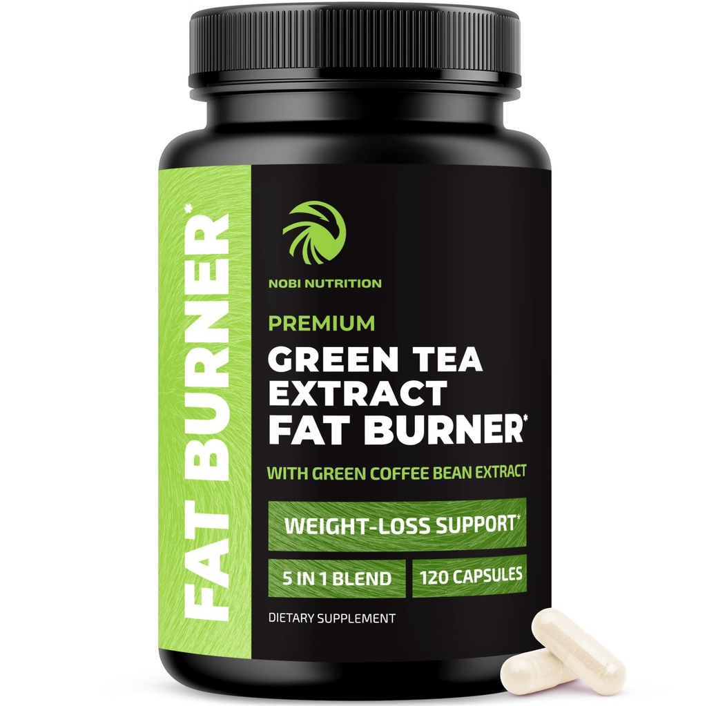 Green Tea Weight Loss Pills | 45% EGCG Green Tea Extract | Fat Burner, Appetite Suppressant & Metabolism Booster for Women & Men | Jitter-Free Energy Support | Vegan Weight Loss Supplements | 120 Ct
