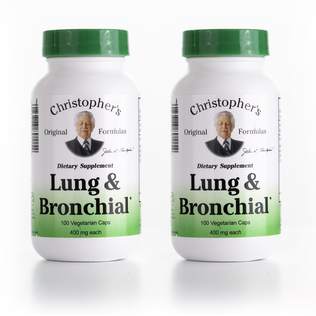 Christopher's Original Formulas Lung & Bronchial Formula - Lung Cleanse for Smokers - Supports Respiratory System with Synergistic Blend of Herbs - Pack of 2