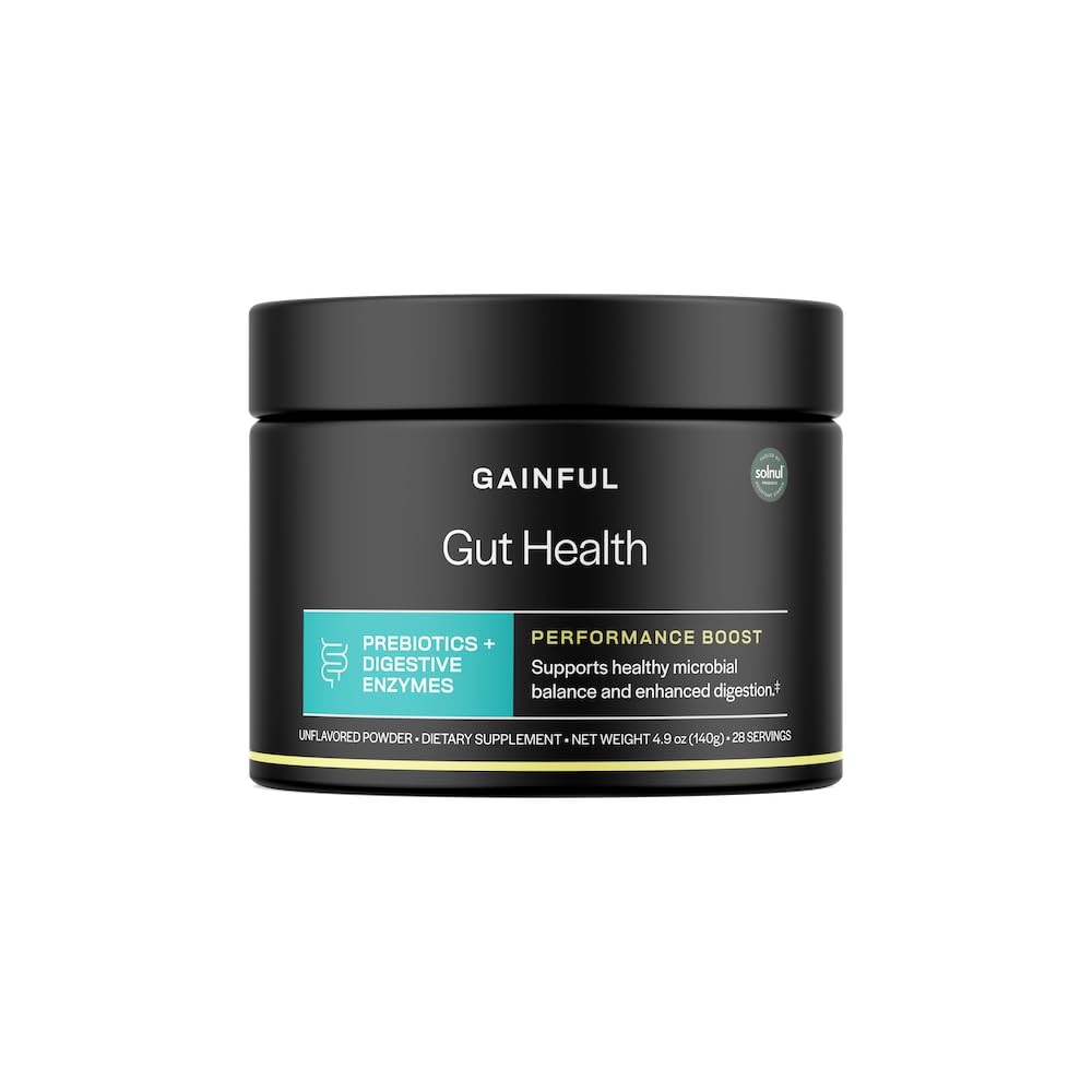 Gainful Gut Health Performance Boost Powder Drink Mix mit Präbiotika und Verdauungsenzymen Mischung, unterstützt Balance, tägliche Verdauungs-Gesundheitsergänzung, Unflavored, 28 Portionen