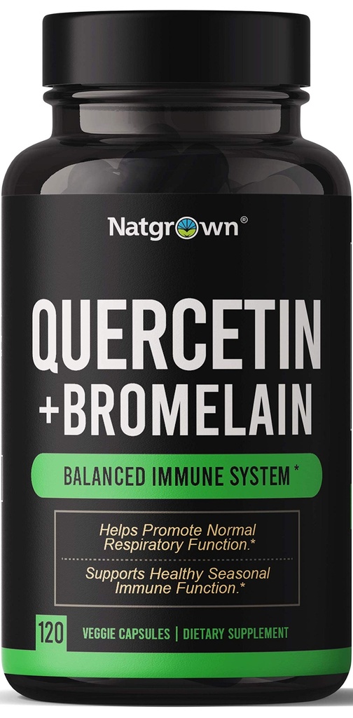 Natgrown Quercetin mit Bromelain Supplement Complex - 120 Kapseln