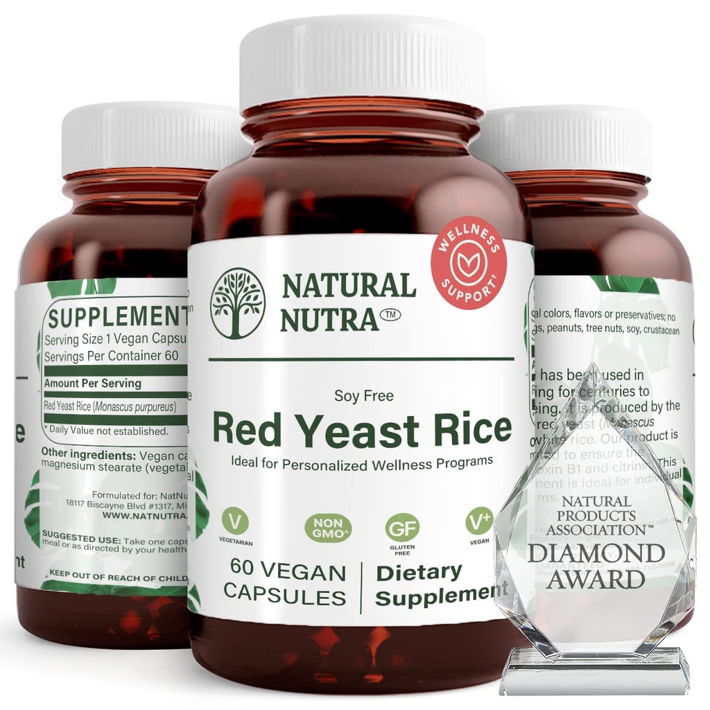 Natürliche Nutra Red Yeast Rice Extrakt, Herz-Kreislauf-Unterstützung, hilft Immunität zu verbessern, hilft Körperfett und Flüssigkeitsfluss zu erhalten, Verbessern Verdauung, Glutenfreie Ergänzungen, 600 mg, 60 Kapseln (2 Pack)