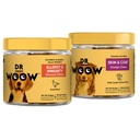 Pre, Pro, PostBiotic+ Salmon SkinHealth Soft Chew Supplement Bundle - Hunde Vitamine, Zink, Biotin, Probiotics, Omega 3 Fischöl, und Wild Alaskan Lachsöl, Cure Itchy Haut