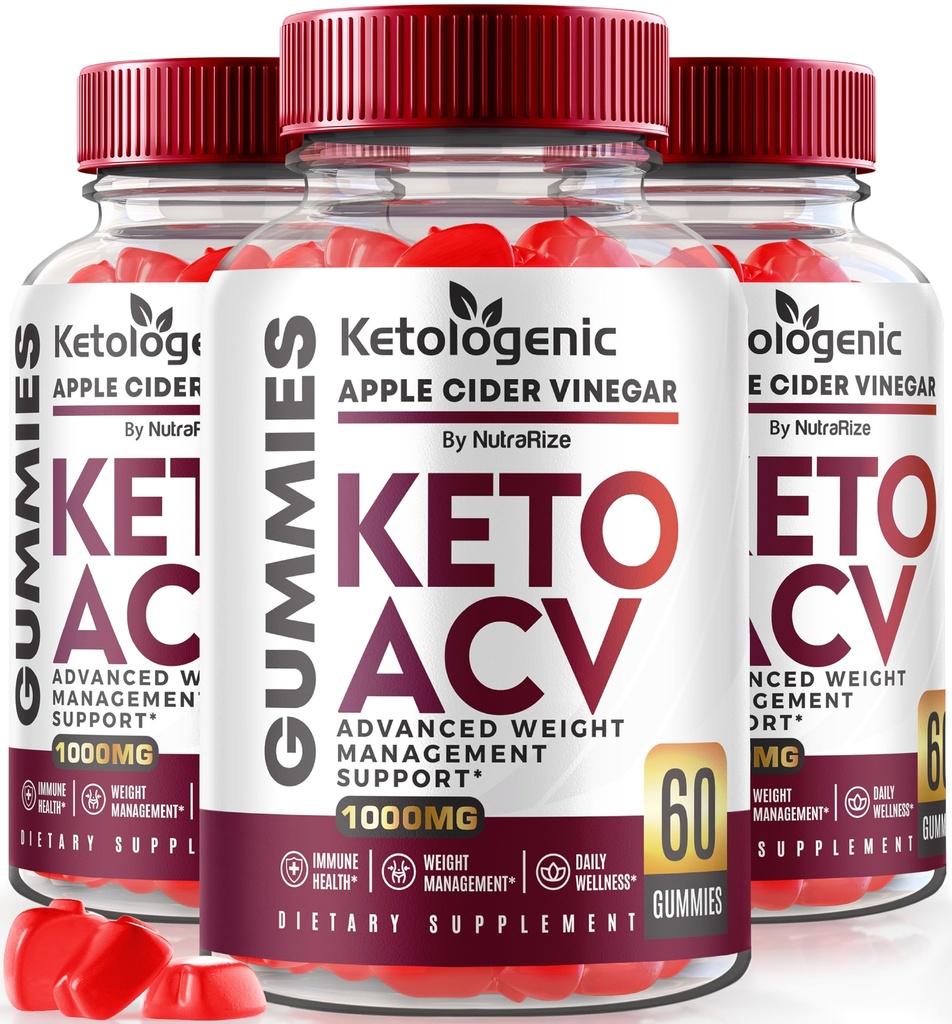 NutraRize (Pack mit 3 Ketologenic Keto ACV Gummis Advanced Weight Loss, Detox Formula, Apfelessig Ergänzung (180 Gummi)
