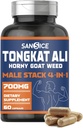 Tongkat Ali Ergänzung für Vitalität-Tongkat Ali Extrakt mit Horny Goat Weed, Oryzanol & Calostrum für Männer, männliche Ergänzung Horny Goat Weed Kapseln für Hormon, Energie, Stärke(60 Kapseln)