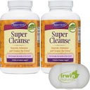 Nature's Secret Super Cleanse Extra Strength Toxin Detox & Gentle Elimination Total Body Cleanse, Digestive & Colon Health Support, 2 Packungen von 200 Tabletten, mit einem Pillen Fall