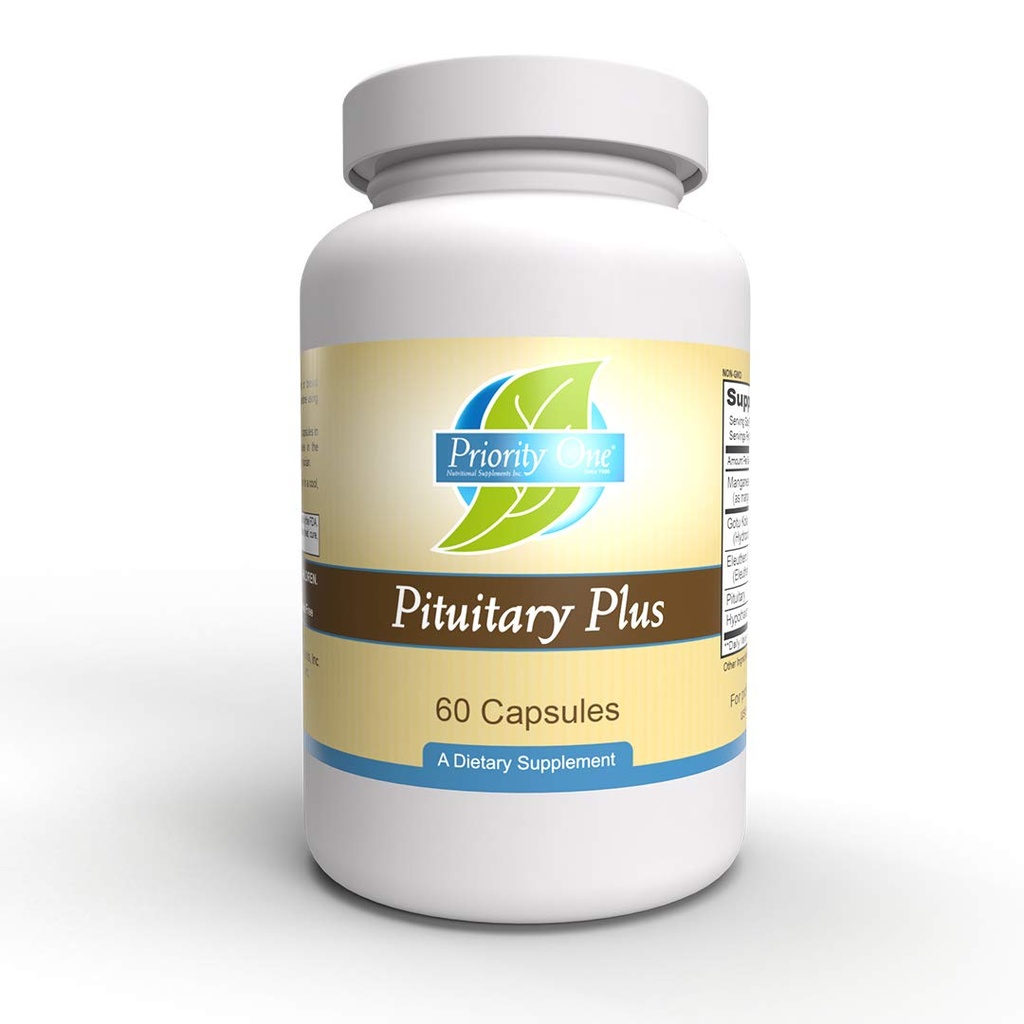 Priority One Vitamins Pituitary Plus 60 Kapseln - Pflege gesunden Hormonspiegel innerhalb der normalen Reichweite - Eine gesunde Hypophyse ist essentiell für das Wohlbefinden des gesamten endokrinen Systems.*