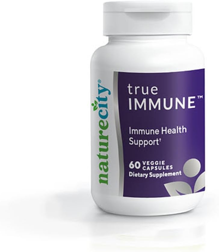 NatureCity True-Immune 5-in-1 Vitamine D3, C, Zink, Selen, und Maitake Pilzextrakt für Immununterstützung -Jahr-Round Immununterstützungsergänzung - 60 Veggie Kapseln - Non GMO, Glutenfrei