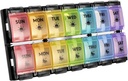 FGcase AM PM Weekly 7 Day Pill Organizer, Große tägliche Pillen-Kasten mit einfachem Push-Knopf, Pill Reminder-Container für Medizin, Vitamin, Pillen, Fischöl und Ergänzung