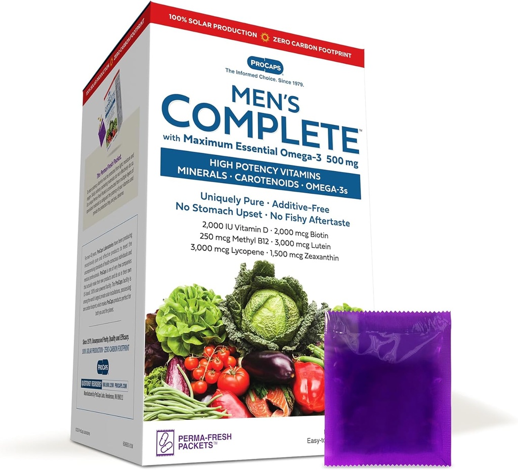 ANDREW LESSMAN Multivitamin-Men's Complete with Maximum Essential Omega-3 500 mg 120 Packets - 30+ hohe Potenzen aller Nährstoffe, essentielle Vitamine, Mineralstoffe, Carotenoide. Keine Zusatzstoffe
