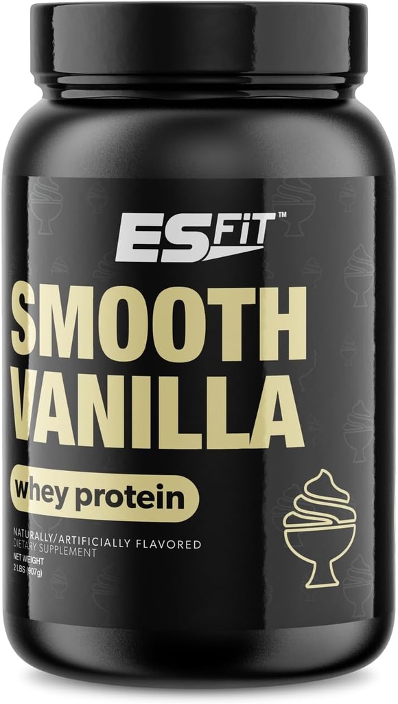 Whey Protein Powder- Post Workout Whey Protein Isolate für Muskelrückgewinnung, Non-GMO, Superior Taste, BCAAs, Getestet und zertifiziert, Glatte Vanille, 2 Pfund