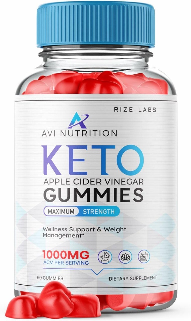 rize labs Avi Nutrition Keto Gummies, ACV Advanced Weight Loss Gummy und Ergänzung für Metabolism Boost (60 Gummis)
