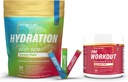Sugar Free Hydration Powder Packets Vielfalt - 24 Stick Packs & PreWorkout Pulver mit ACV | Hitze, Übung, Reisen, Tägliche Hydration + Superfood Energy & All-Natural Nitric Oxide Booster Plus Koffein