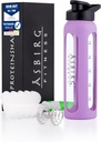 Fitness | 24 oz Glas Eiweiß Shaker Bottle – BPA-frei, Leakproof Lid, Edelstahl Mischkugel & Silikon Sleeve – Gym Shaker für Glatteien, Shakes & Pre-Workout – Pastel Purple
