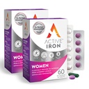 Active Iron Supplement 25mg + Multivitamin für Frauen – Klinisch bewährt, um Energie zu erhöhen und Reifen zu reduzieren – Gentle, Non-Constipating Iron + Women’s Multivitamin – 60 Kapseln + 60 Tabletten