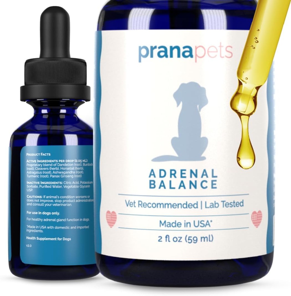 PranaPets Adrenal Balance für Hunde mit Cushing’s | Natürlich lindert Symptome von Cushing's in Dogs | Kräuterformel für Hunde mit Cushing’s