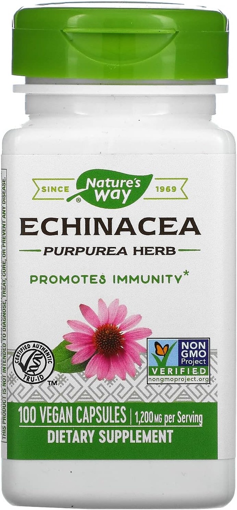 Nature's Way Echinacea Purpurea Herb, 1.200 Mg Per Serving, 100 Count