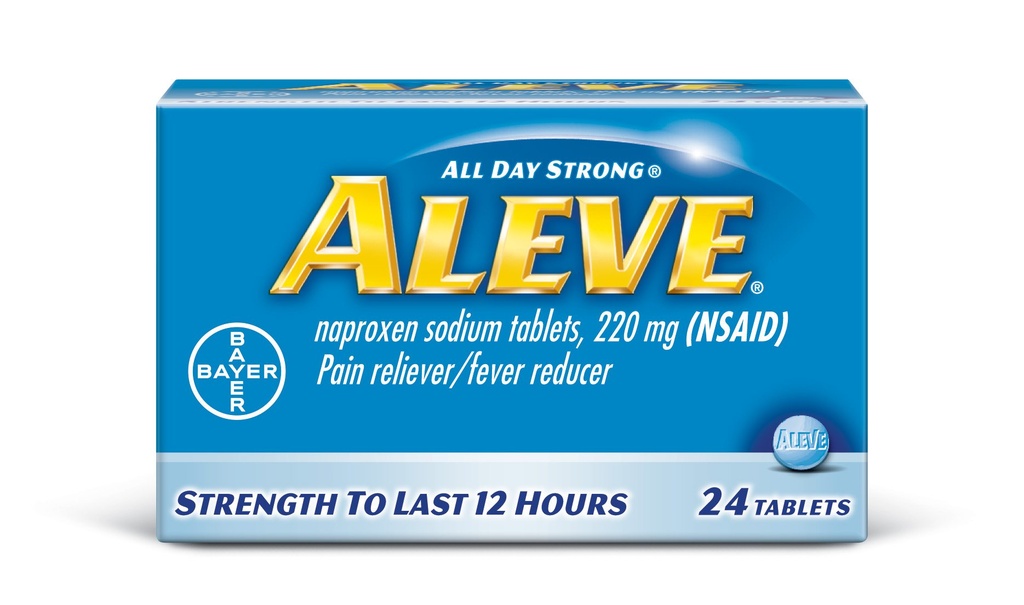 Aleve Tablets mit Naproxen Sodium, 220mg (NSAID) Pain Reliever/Fever Reducer, 24 Count, Blau