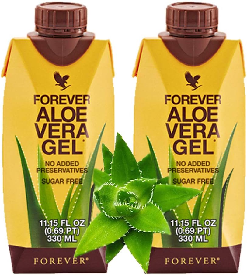 Forever Living Aloe Vera Gel® Minis (330mL/11.15oz Jeder) 99,7% Pure Inner Leaf Aloe Vera Gel, keine zusätzlichen Konservierungsstoffe. Glutenfrei (Pack mit 2)