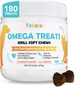 180 Chews Omega 3 für Hunde & Katzen - mit Krill - Haut- und Mantelergänzung - Trockene & juckende Haut Relief - Allergie Relief - Glänzende Mäntel - Ohne Shedding - EPA & DHA, Vitamine und Mineralien - Huhn Flavor