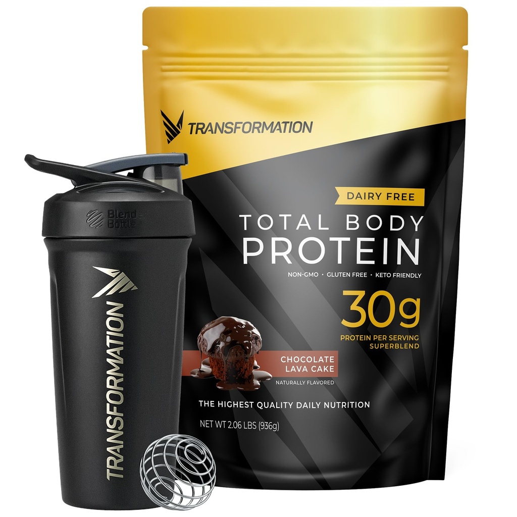 Transformation Chocolate Protein Powder & Performance Insulated Shaker Bottle | 30G Multi-Protein Superblend | Collagen Peptide, Egg White & Plant Blend | MCT Oil | BCAA Amino Acids