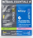 Travel Pack mit Energy & Sleep Supplements - 30 Count - Tragbares Pack mit Koffeinstreifen für Energie und Melatonin Streifen für Schlafunterstützung während der Reise - Made in USA, Sugar & Gluten Free