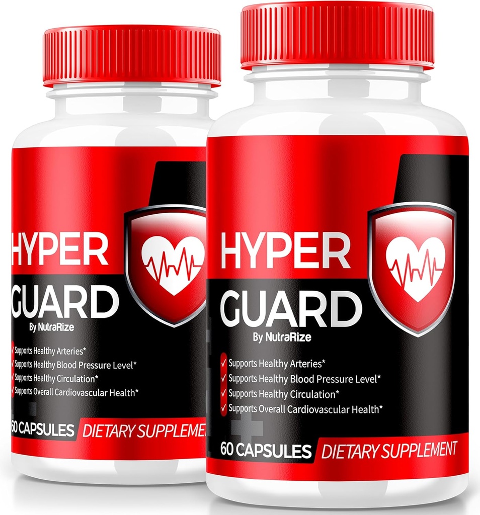 NutraRize (2 Pack) Hyper Guard Capsules, All Natural HyperGuard Blood Vessel Cleaner, Premium-Formel zur Unterstützung von Gesundheit und Wellness, Official Hyper Guards Review (120 Kapseln)