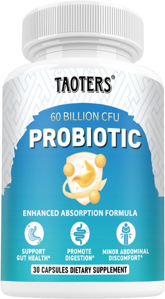 Probiotics for Digestive Health, 60 Billion CFU - 10 Strains | Prebiotics and Probiotics - Immune & Gut Health for Women & Men | Unterstützt pH Balance, Durchfall, Gas & Bloating | 30 Kapseln