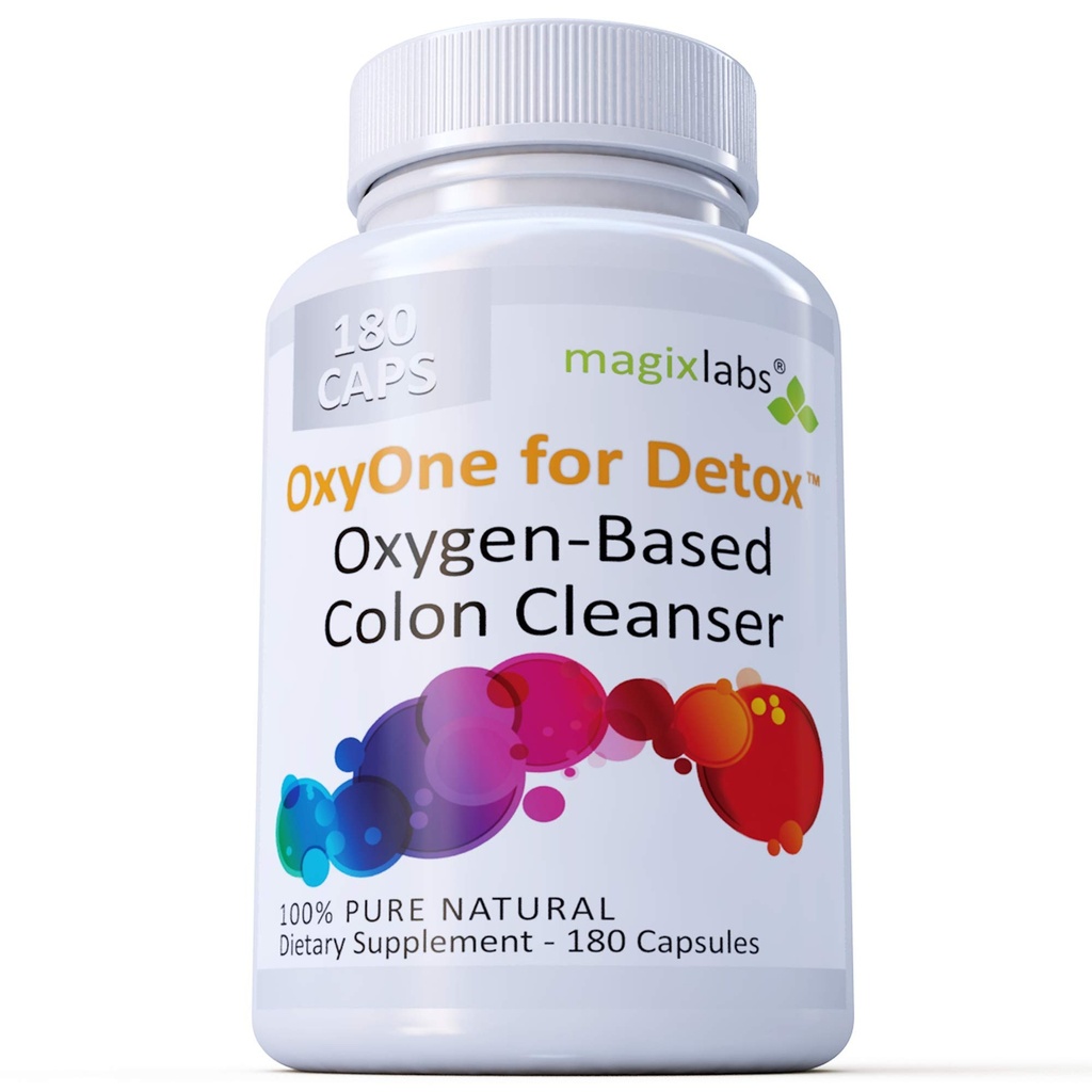 OxyOne für Detox – Leistungsstarker All Natural Oxygen-Based Colon Cleanser (Oxy Magnesium Powder) für Cleanse + Detox - 180 caps