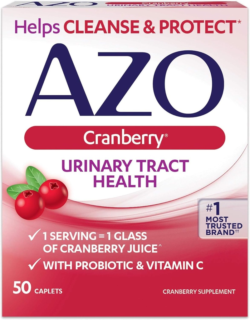 AZO Cranberry Urinary Tract Health Nahrungsergänzungsmittel Caplets - 50 Ct., Packung von 6