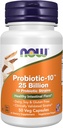 JETZT Nahrungsergänzungsmittel, Probiotic-10TM, 25 Billion, mit 10 Probiotischen Strainen, Dairy, Soy und Gluten frei, Strain Verified, 50 Veg Kapseln