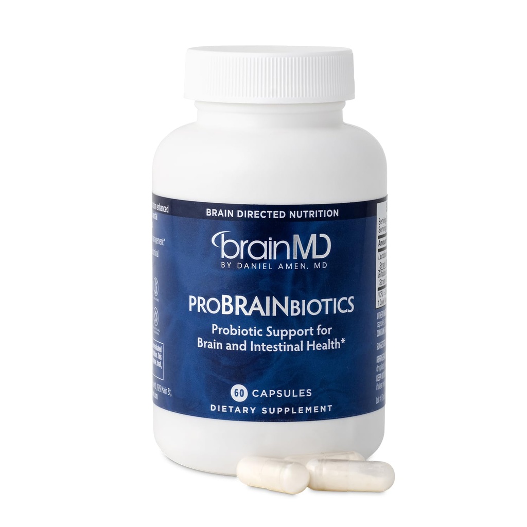 Dr Amen BrainMD ProBRAINbiotics - 3 Billion CFU, 60 Kapseln - Fördert Gut Health - Glutenfrei - 60 Portionen