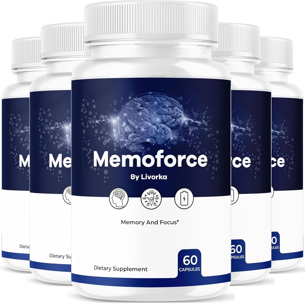 (5 Pack) Memoforce Brain Supplement - Offizielle Memoforce Premium Formel Pillen, Advanced Support Memo Force Brain Supplement für Wellness & Gesamtgesundheit, Memoforce Bewertungen, 300 Kapseln für 5 Monate